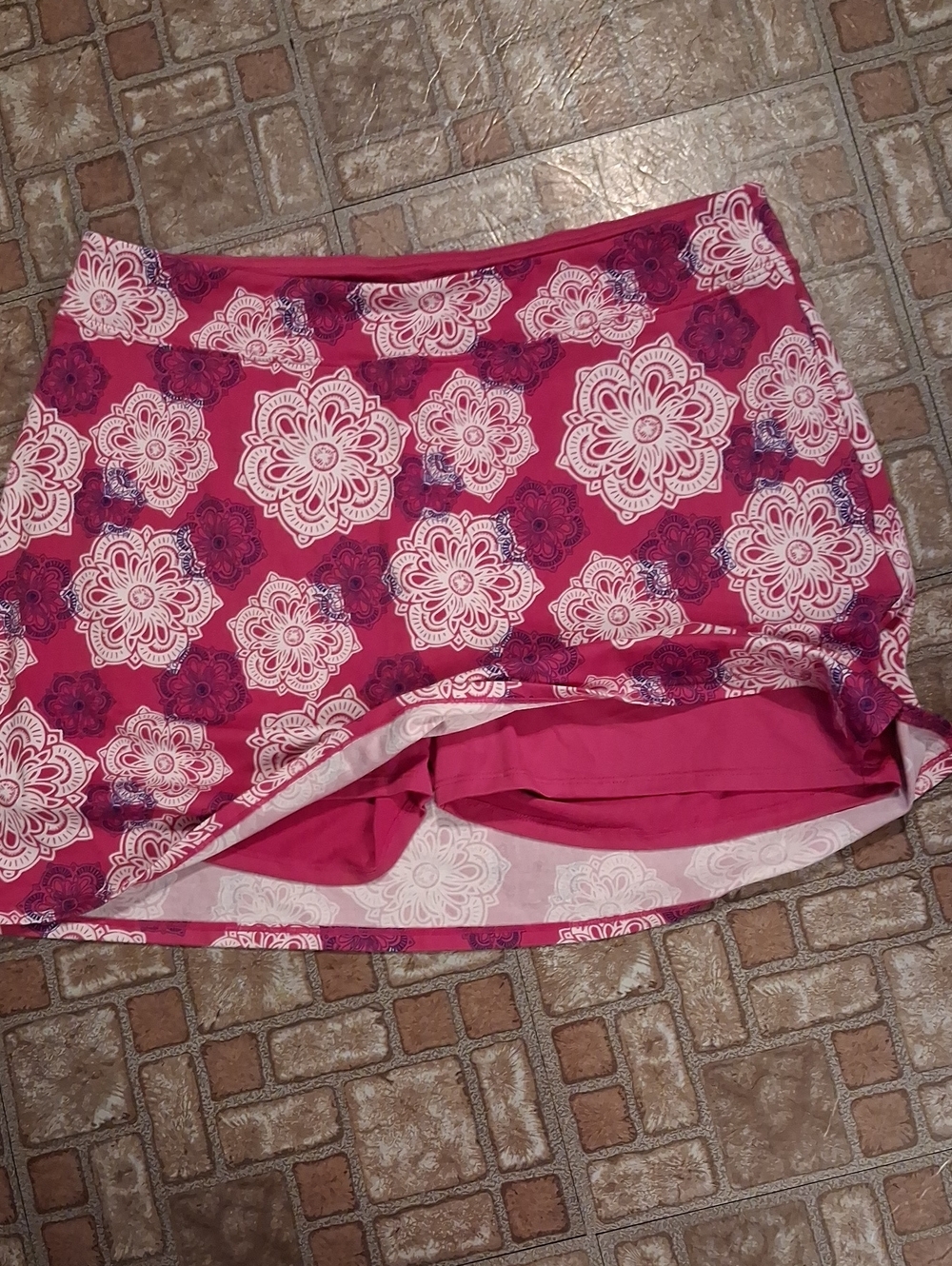 Tranquility by Colorado Clothing Fuchsia Floral Skort with White Medallions